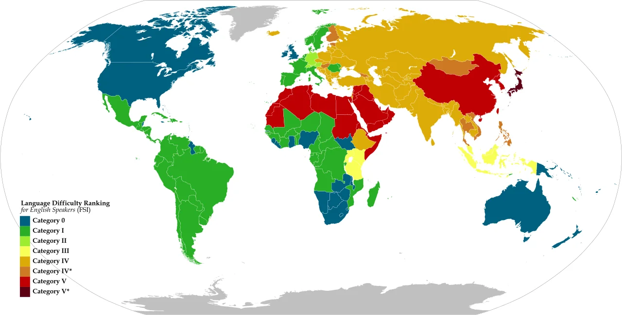 Language Difficulty Ranking for English Speakers (FSI) Language Difficulty Ranking for English Speakers (FSI)